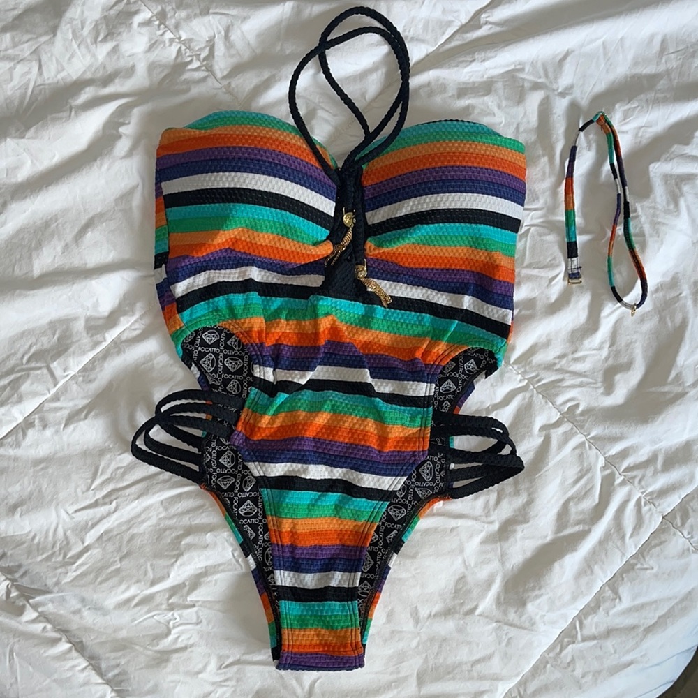 Colorful Striped Monokini